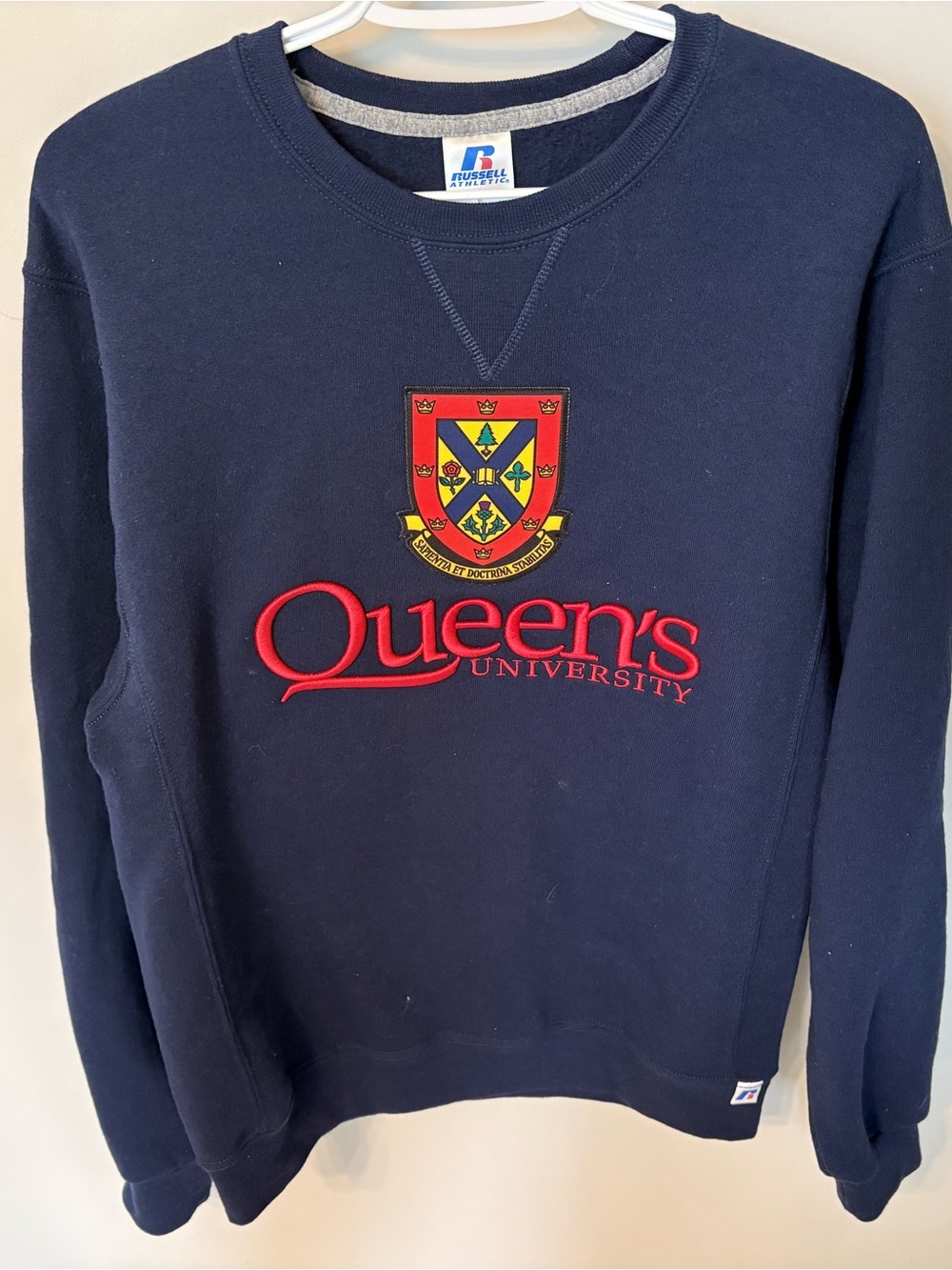 Russell Athletic Navy Crewneck with Queen's University Crest